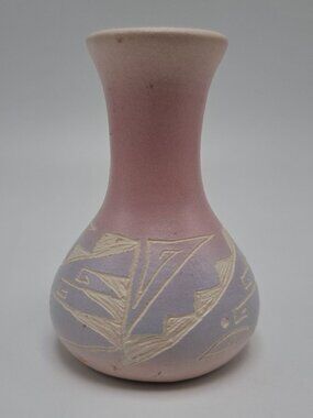 Handcrafted Ceramic Vase Pink & Lavender Abstract Design